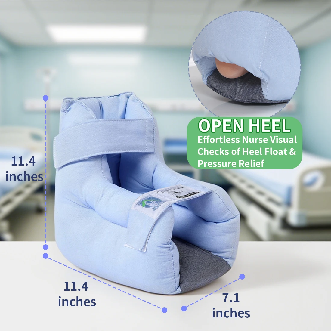 Ehucon Open Heel Soft Heel Protector Boot Anti-Bedsore Pressure Relief Heel Cushion Foot Pillow for Bedridden Diabetic Elderly