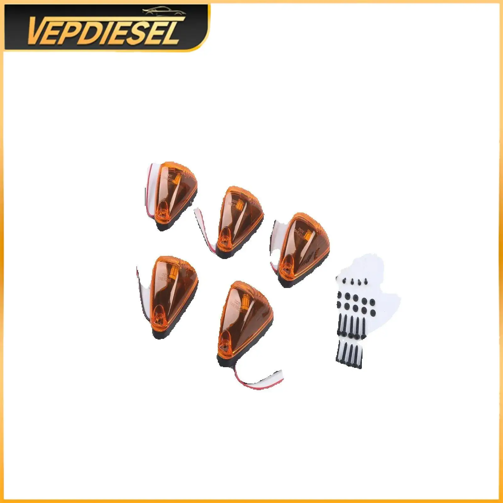 

5 шт. Янтарный светодиодный комплект габаритных фонарей на крыше кабины для Ford F250 F350 F450 1999-2016 Super Duty