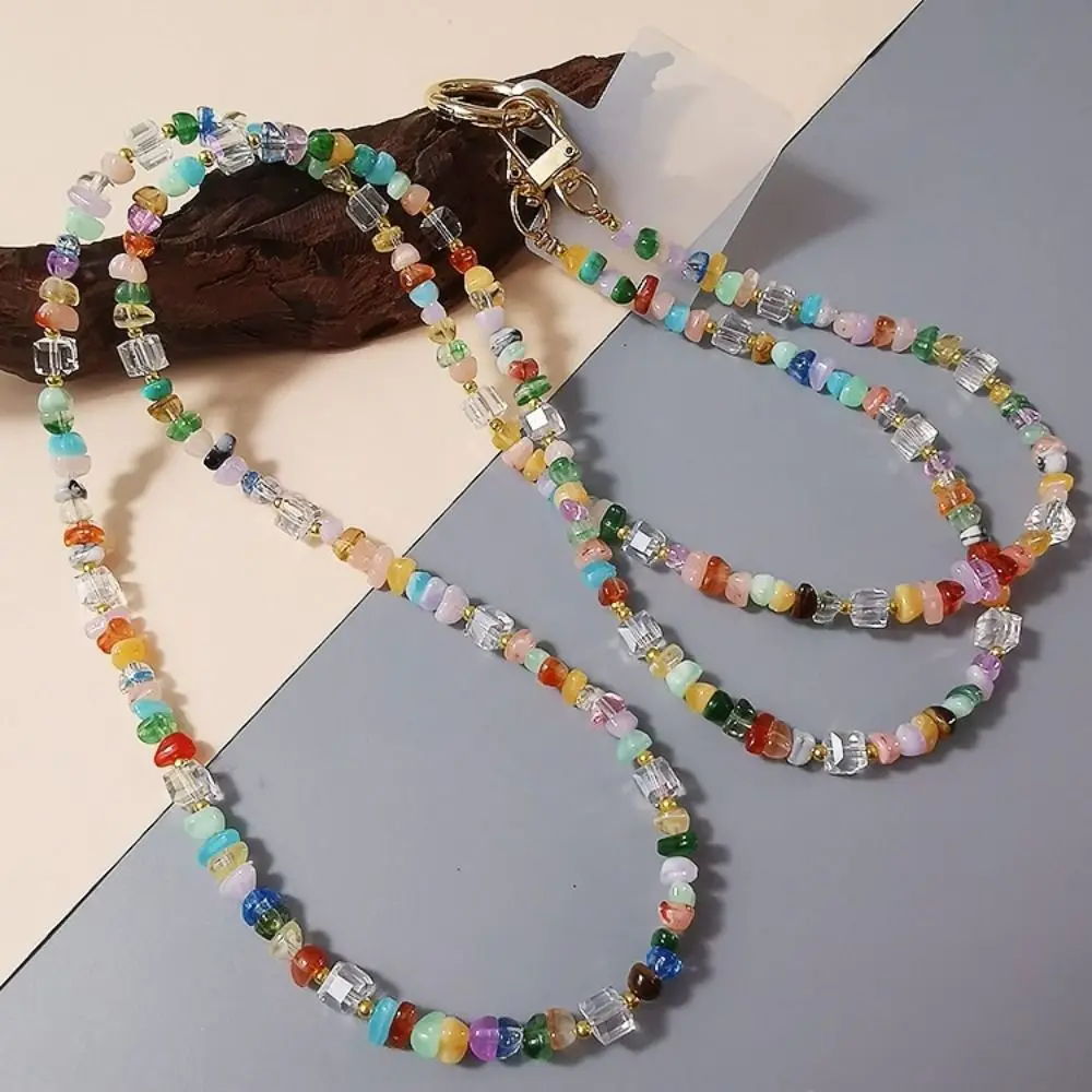 

Стильные милые ремешки для мобильных телефонов с камнями и бусинами, длинные шнурки-подвески для телефона, цепочки-ремешки через плечо