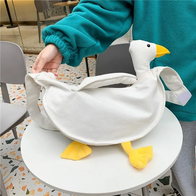 Netizen Head Canvas For Women 2024 New Trendy Funny Cute Ugly Duck Student Cross Shoulder Bags Female Bag Trendy Women's Handbag