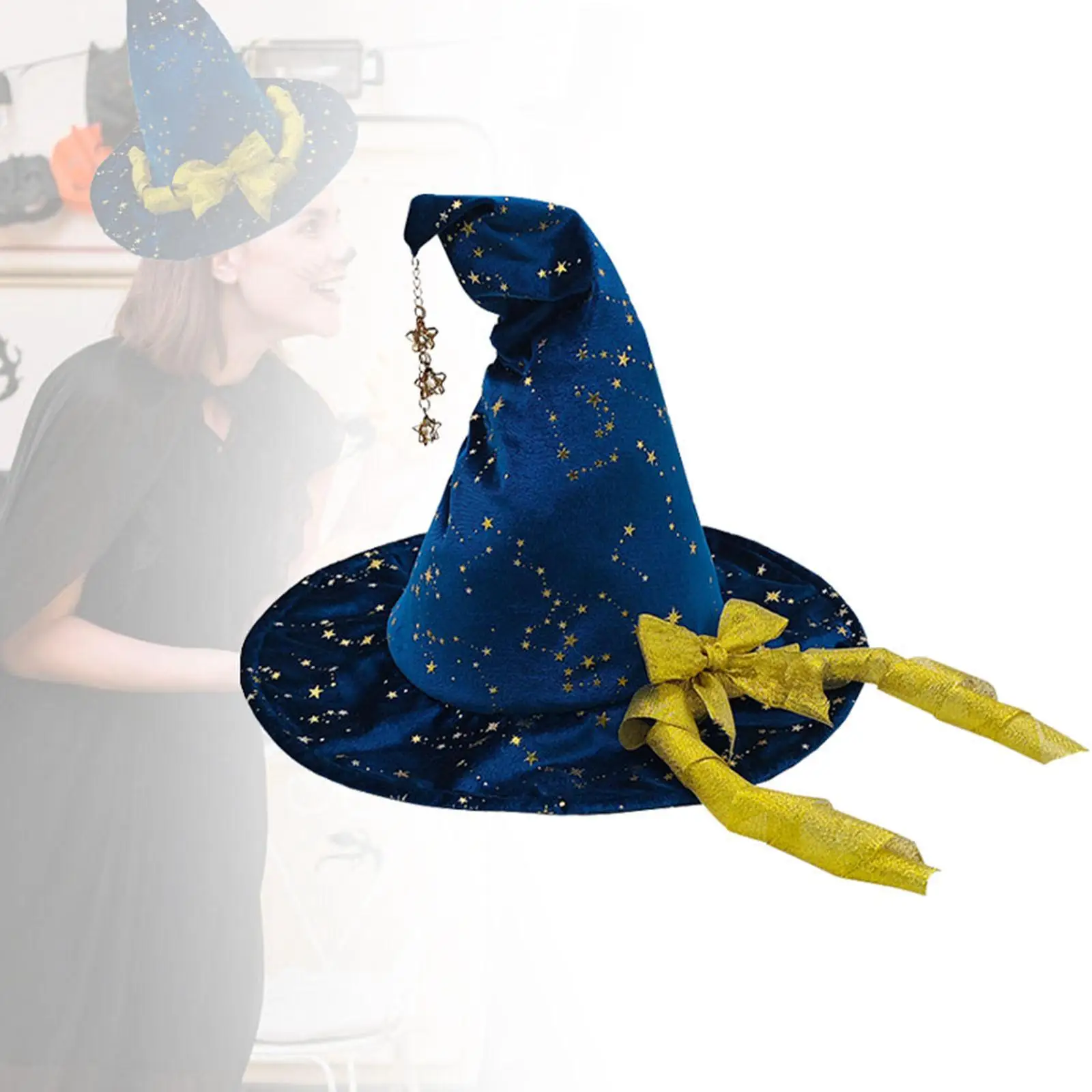 Halloween Witch Hat Wide Brim Wizard Hat for Role Play Carnival Party Favors