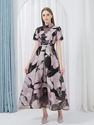 DEVCHATA Luxury Summer Women Dress Party Events Wedding Evening Jacquard Dress Casual Ball Gown Maxi Fashion Dress Clothing