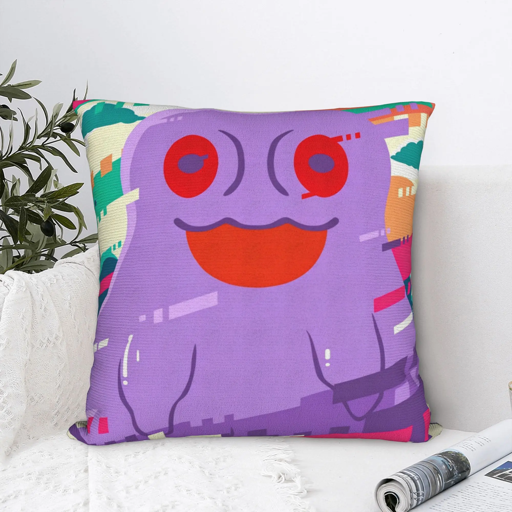 Chibi Monster Raids Again Square Pillowcases Polyester Bed Car Cute Cushion Cover Creative Decorative Pillowcase 40*40