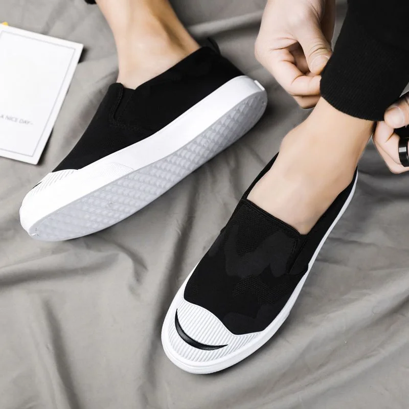 Men's Casual Shoes Slip-on Lightweight Male Shoe Summer Sneakers Black in Promotion Elegant Free Delivery Cheap Liquidation Sale