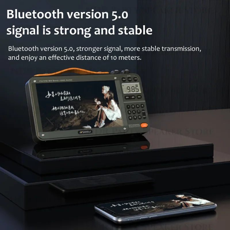 Hot Portable F51/F50 HD LED Display FM/MW/SW Radio & MP4 Music Player Video Playback Wireless Bluetooth Speakers Music Center