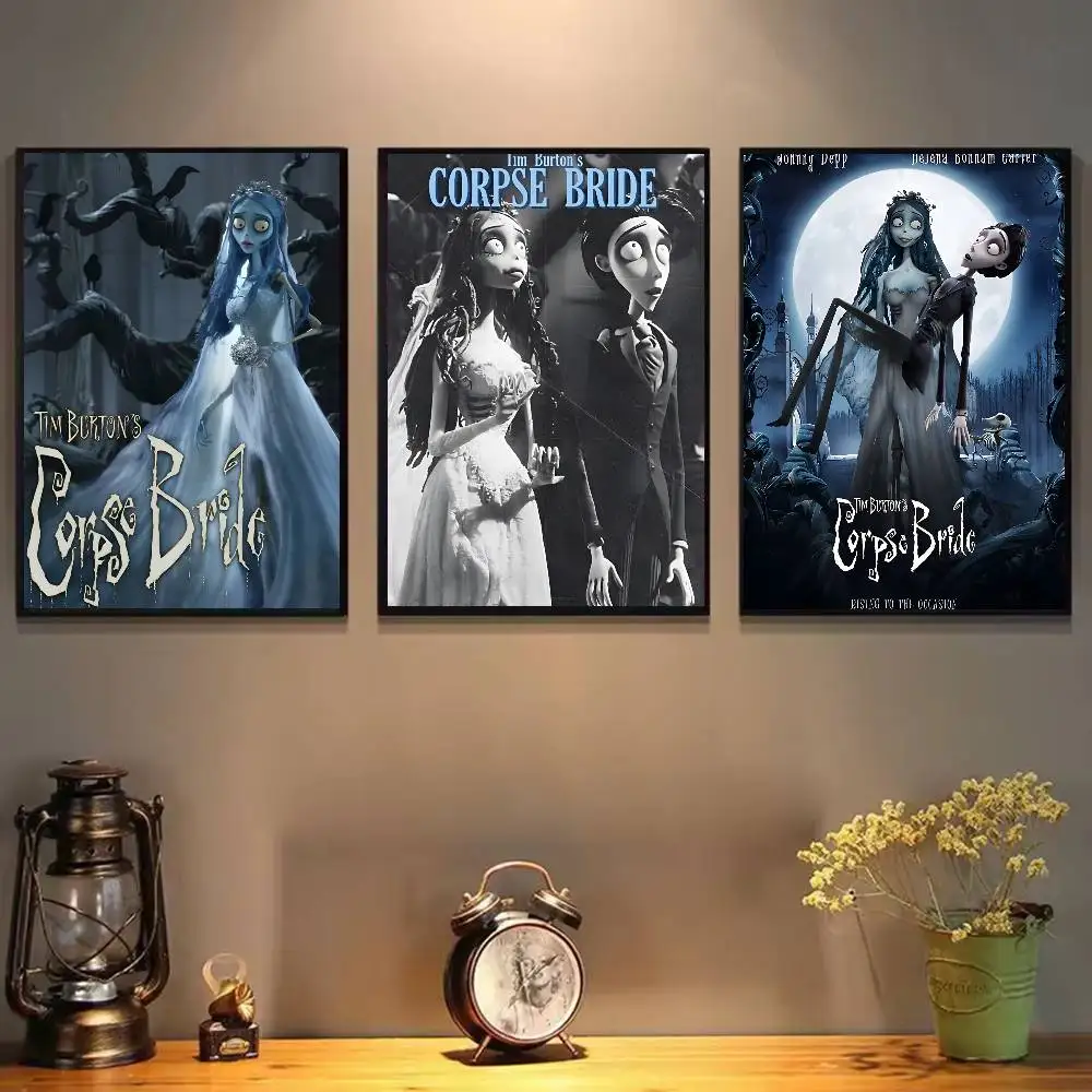 C-Corpse Bride Cartoon Poster Art With Prints Home Bedroom Living Room Decoration Gift view 3