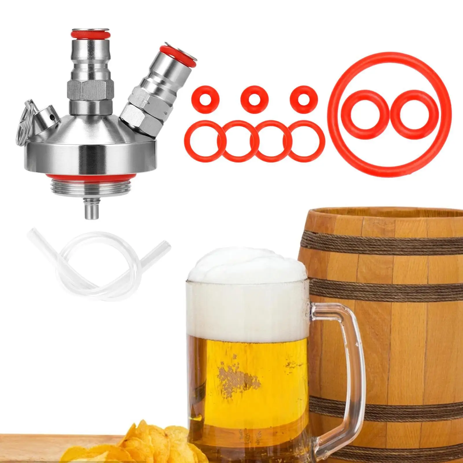 Mini Keg Dispenser with Beer Hose Beer Connector for Craft Beer Wine Making