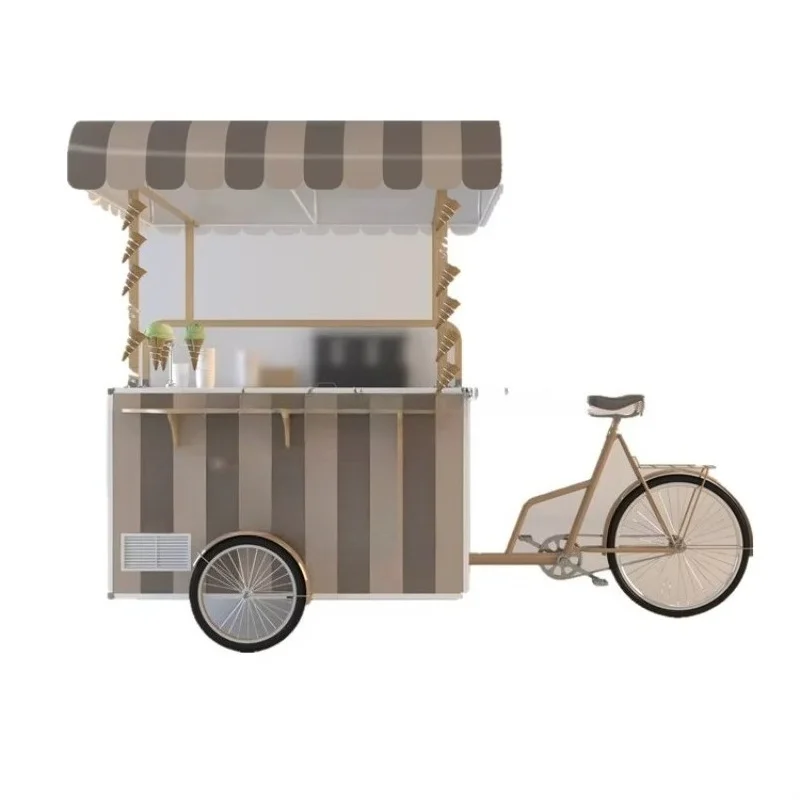 New stainless steel outdoor mobile coffee and fast food cart with wheels