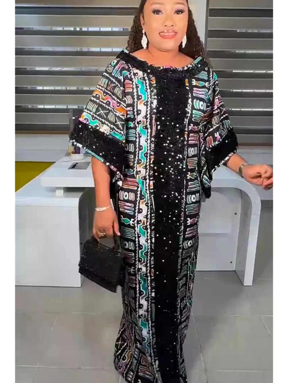 African Dresses for Women Plus Size Africa Clothes Dashiki Ankara Sequin Outfit Gown Kaftan Muslim Wedding Party Long Maxi Dress