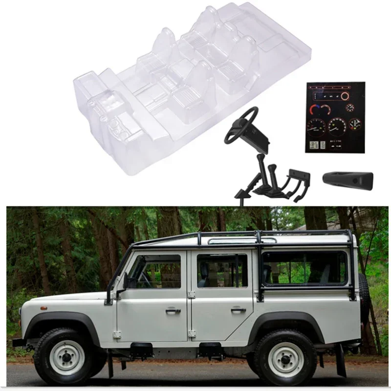 Mise à niveau de la coque transparente pour voiture RC, simulation intérieure, Trxs Trx4, 1/10 RC Inoler, TRtage, Land Rover Defender, 4wd, D110, D90