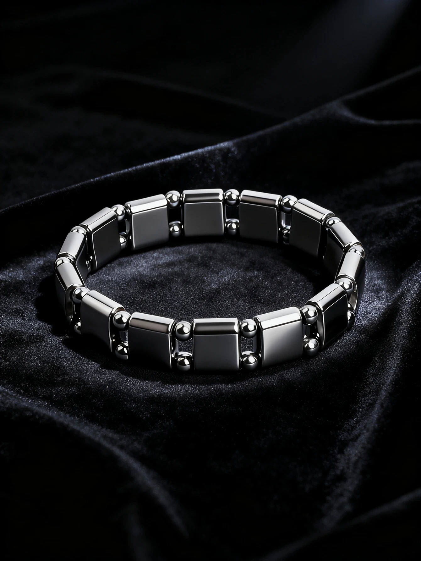 Double Layer Square Hematite Bracelet Natural Stone Hematite Beads for Vigour & Protection Grounding Courage Unisex Jewelry Men