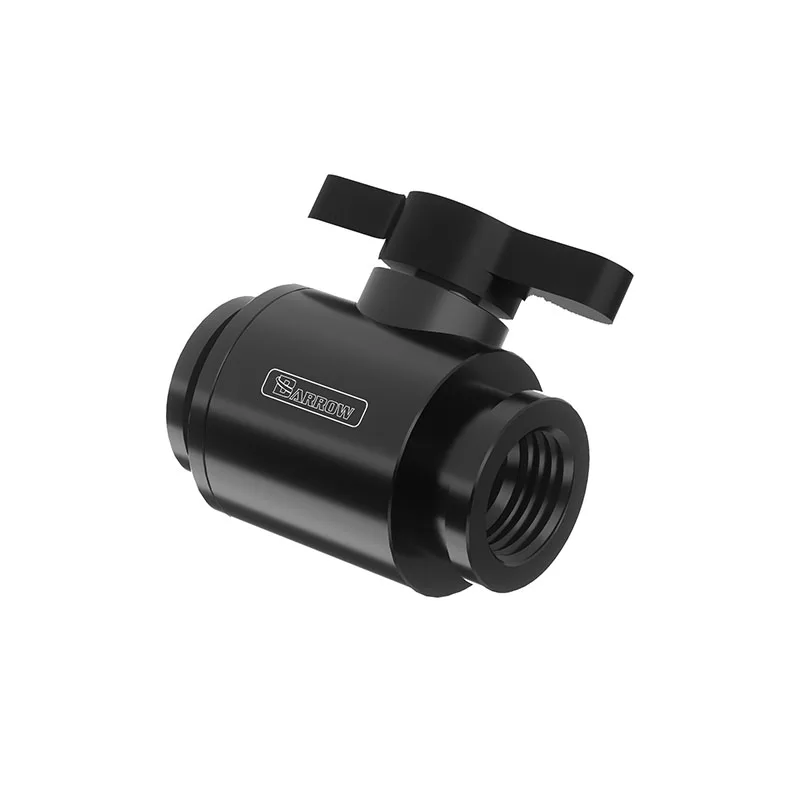 Barrow Black Aluminum Alloy Water Valve For Custom Liquid Cooling, G1/4