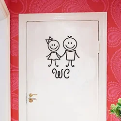 Funny Bathroom Toilet Stickers Fashion Style Vinyl Door Stickers