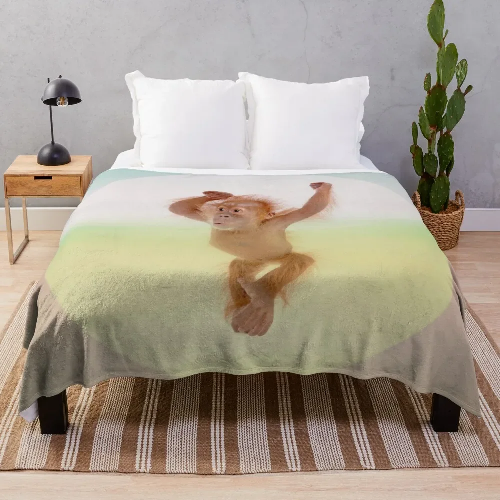 

Save Orangutan Throw Blanket Bed Plush Luxury Thicken Blankets