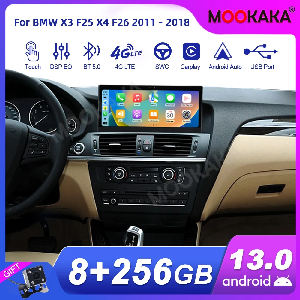 

Car Radio For BMW X3 F25 X4 F26 2011 - 2018 Wireless Carplay Android Auto Multimedia Player Controllo Gestuale GPS Autoradio