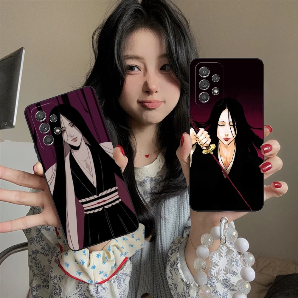 Bleach Unohana Cool Mobile Cell Phone Case for Samsung Galaxy A91 73 71 70 54 53 52 34 24 23 21 S 5G Black Phone Cover Shell