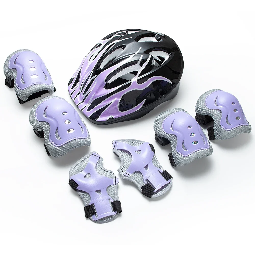 Schutzset für Kinder von 3-10 Jahren, Verstellbarer Sicherheits-Fahrradhelm mit Knie-, Ellbogen- und Handgelenkschutz für Skateboard, Roller und Radfahren – Detail 2