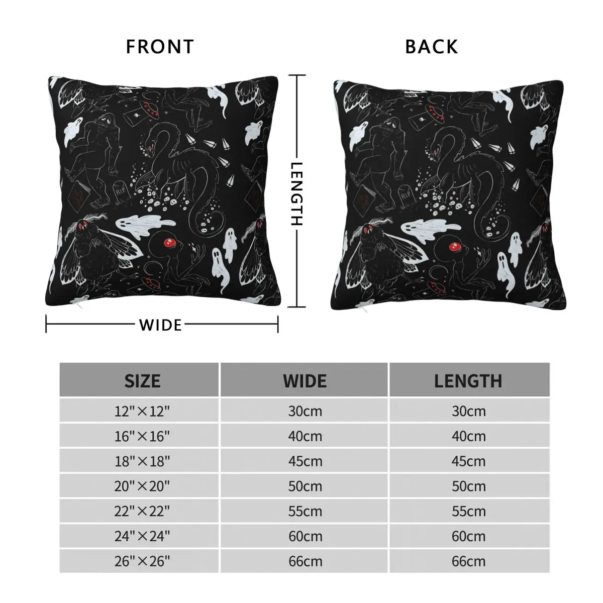 Cryptid Alien Ghost Collection Square Pillowcase Polyester Linen Velvet Pattern Decor Pillow Case Home Cushion Cover Wholesale