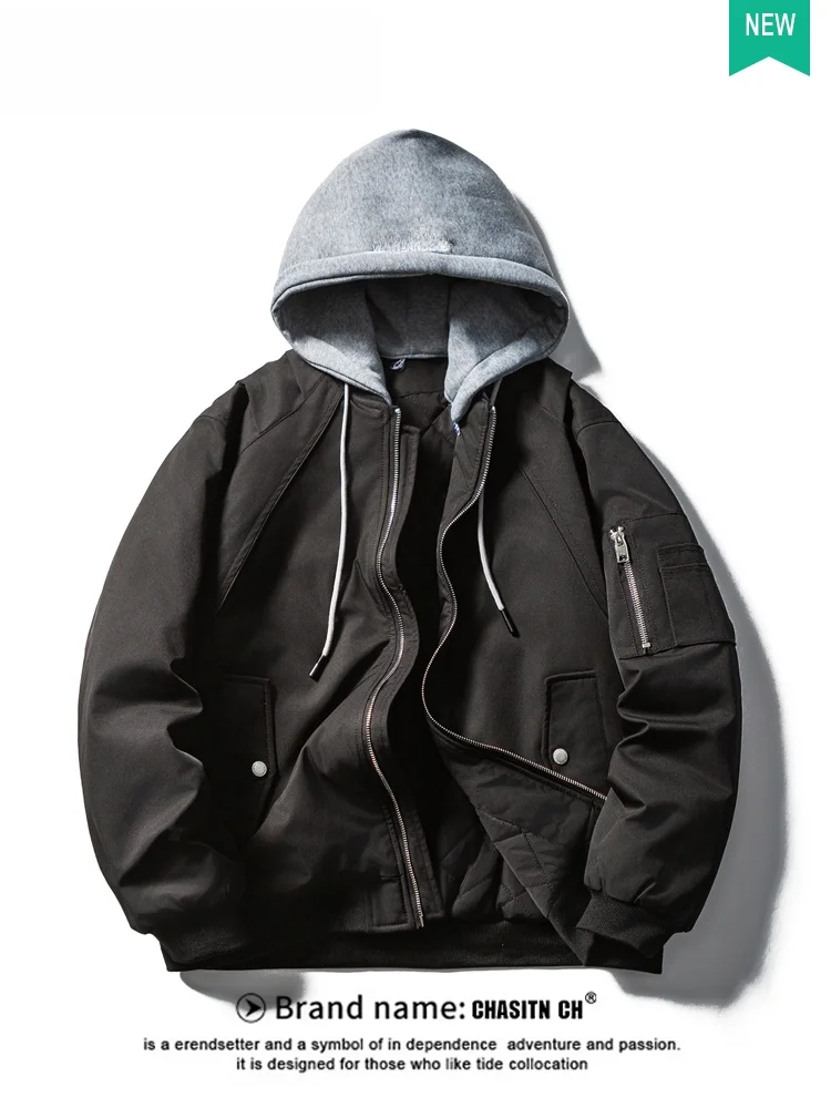 

Vintage Retro Workwear Cotton Jaet Men's Winter Thiened Loose Flight Sle Couple's Faionable Outerwear Casual Urban Sle