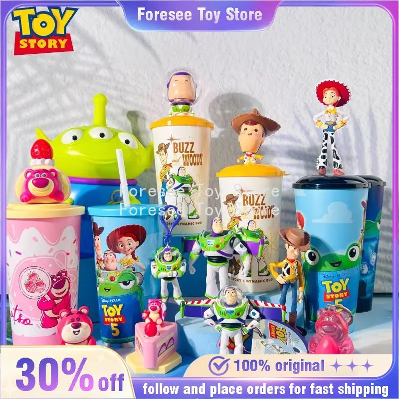Vasos con Diseño de Anime de Disney Toy Story 5, Buzz Lightyear, Alien, Lotso, Woody, Botella de Agua Portátil, el Mejor Regalo para Niños