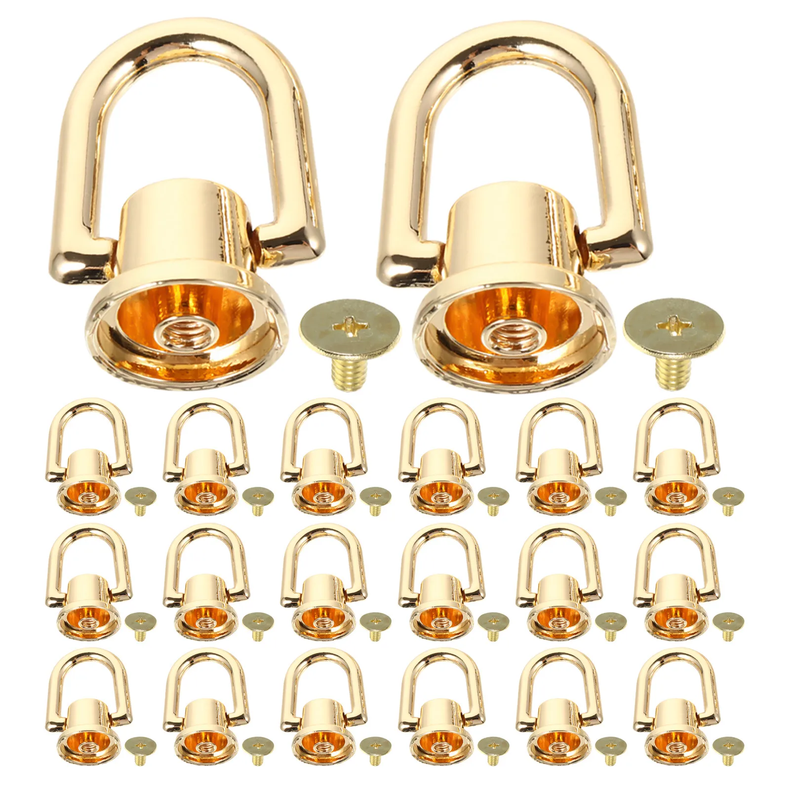 32Pcs Metal D Ring Buckle 360 Rotating Purse Hardware for Bag Making Craft Handbag Leatherwork Supplies Hardware for Purse