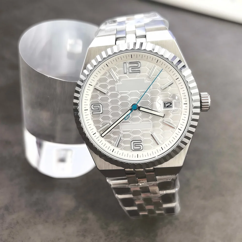 40mm Case Men's Trendy Fashion Automatic Mechanical Watch NH35 Movement Luminous Waterproof Sapphire Glass Stainless Steel Strap