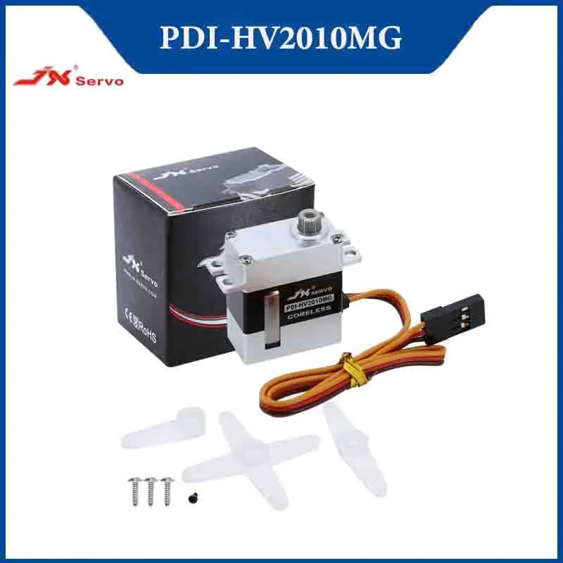 

JX цифровой мини-сервопривод с высоким крутящим моментом 11 кг PDI-HV2010MG 8,4 В бессердечный двигатель для вертолета, аксессуары для роботов, радиоуправляемых