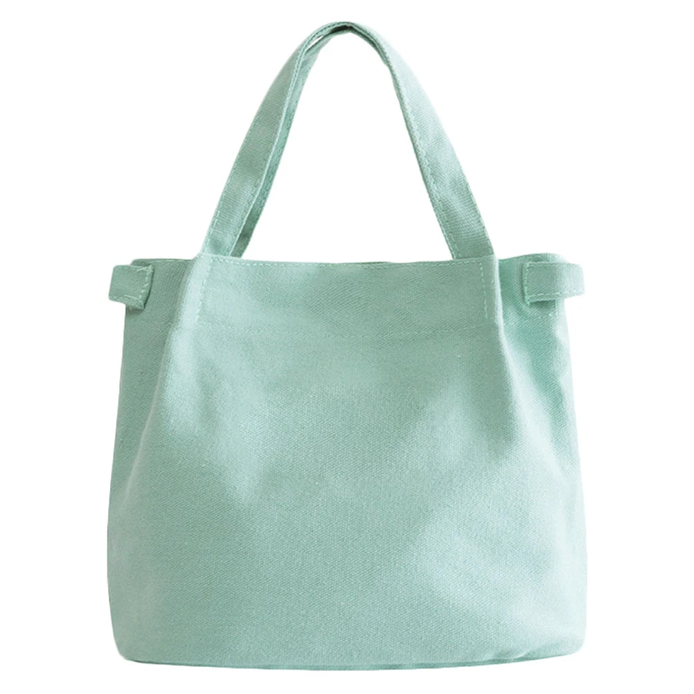 

Canvas Lunch Bag Handheld Bucket Tote Portable Storage Pouch Lightweight Easy Clean Cooler