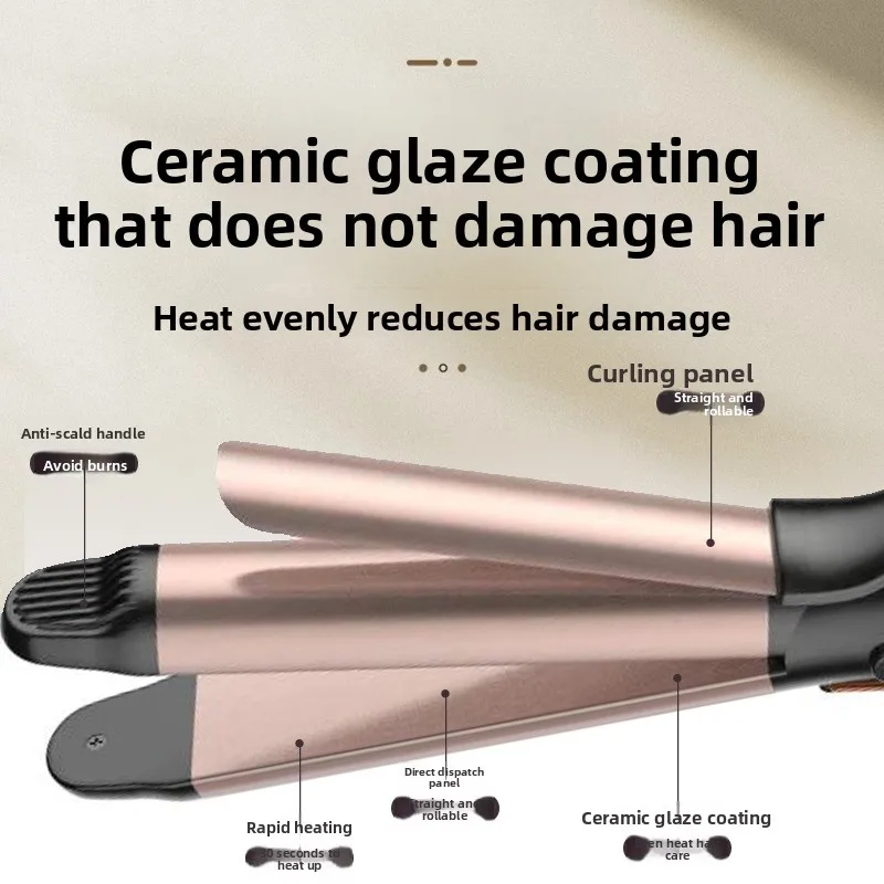 Multifunctional Auto Hair Iron  Dual Use Straightening Curling Wand for Household
