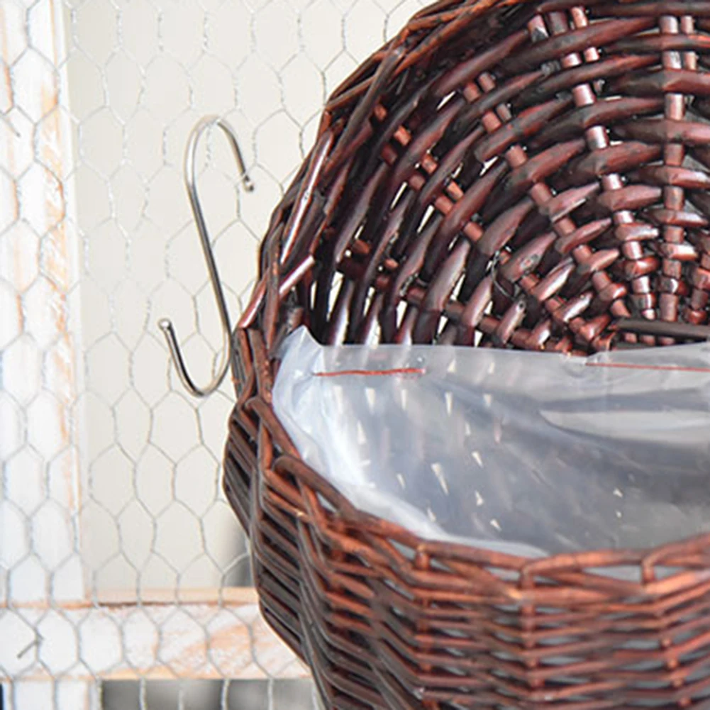 Garden Wall-mounted Flower Basket Handmade Rattan Flowerpot Rustic Birds Nest Basket Pot Wicker Hanging Garden Balcony Decor