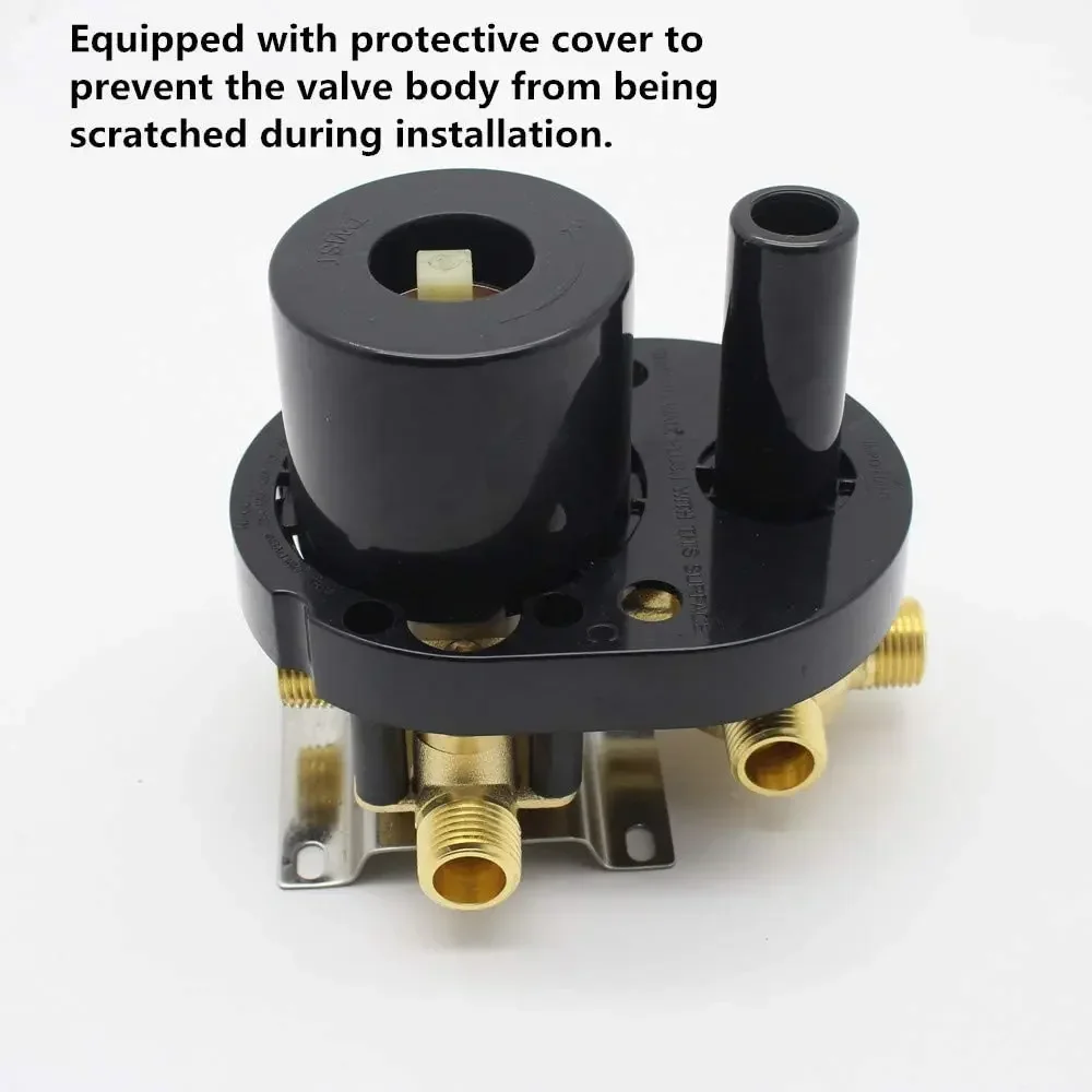 صمام دش نحاسي صلب مع محول 3 طرق منفذ موازنة الضغط خلاط دش التحكم في درجة الحرارة طقم صمام الدش