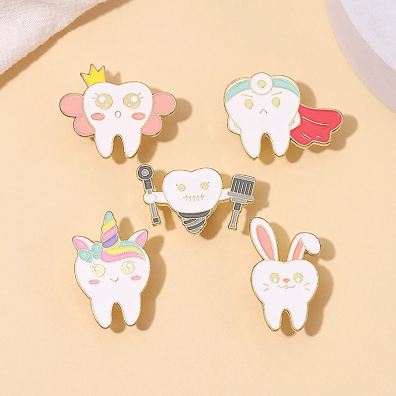 Tooth Oral Health Enamel Pins  - Embroidery Unicorn ulasan dan harga