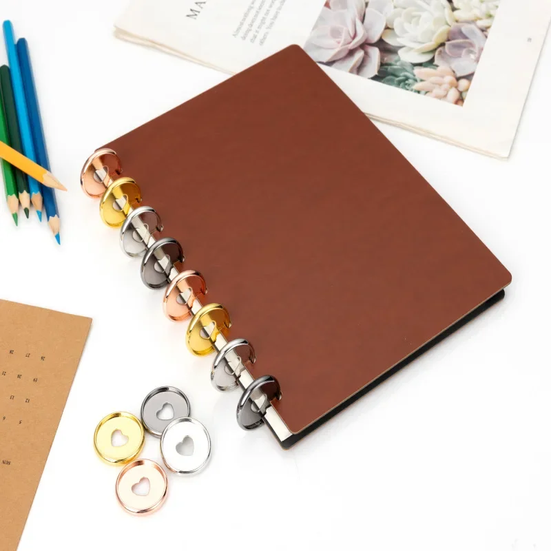 30PCS24mm new glossy electroplated love album loose-leaf buckle notebook ledger mushroom buckle