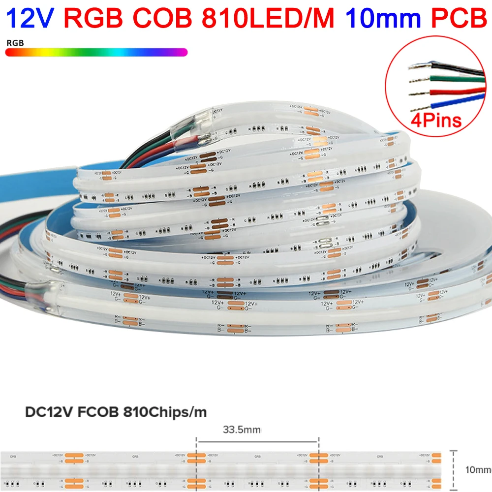 5 m SPI RGB RGBW RGBCCT COB LED-striplicht DC12V 24V 840 784 720 576 LEDs / M Flex FCOB LED-tape Licht dimbaar lineair linttape