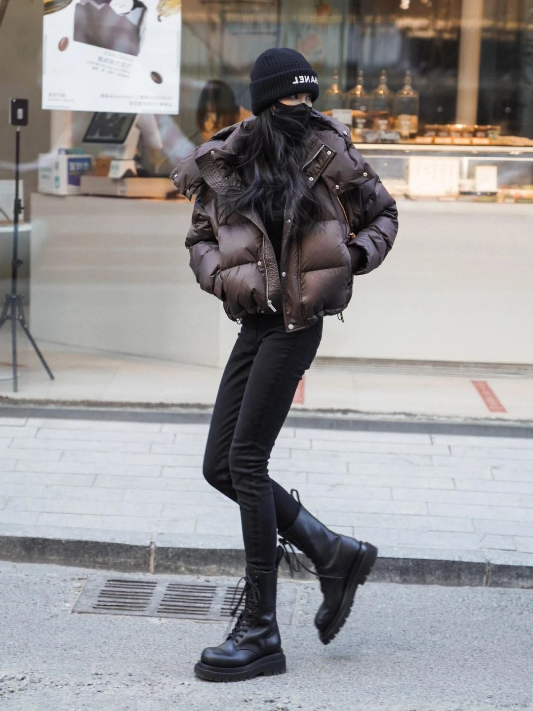 Ele ort Women's down Jaet Coffee Color Winter Coat Sli Commute Sle Slim Fit Polyester Fiber White Du down Fil...