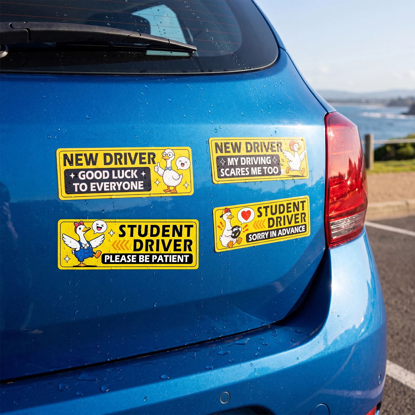 Student Driver Magnetic Decal – Duck for Car, Waterproof & Night Reflective, Calm Traffic with Humor, Ideal for Newbies & Riders