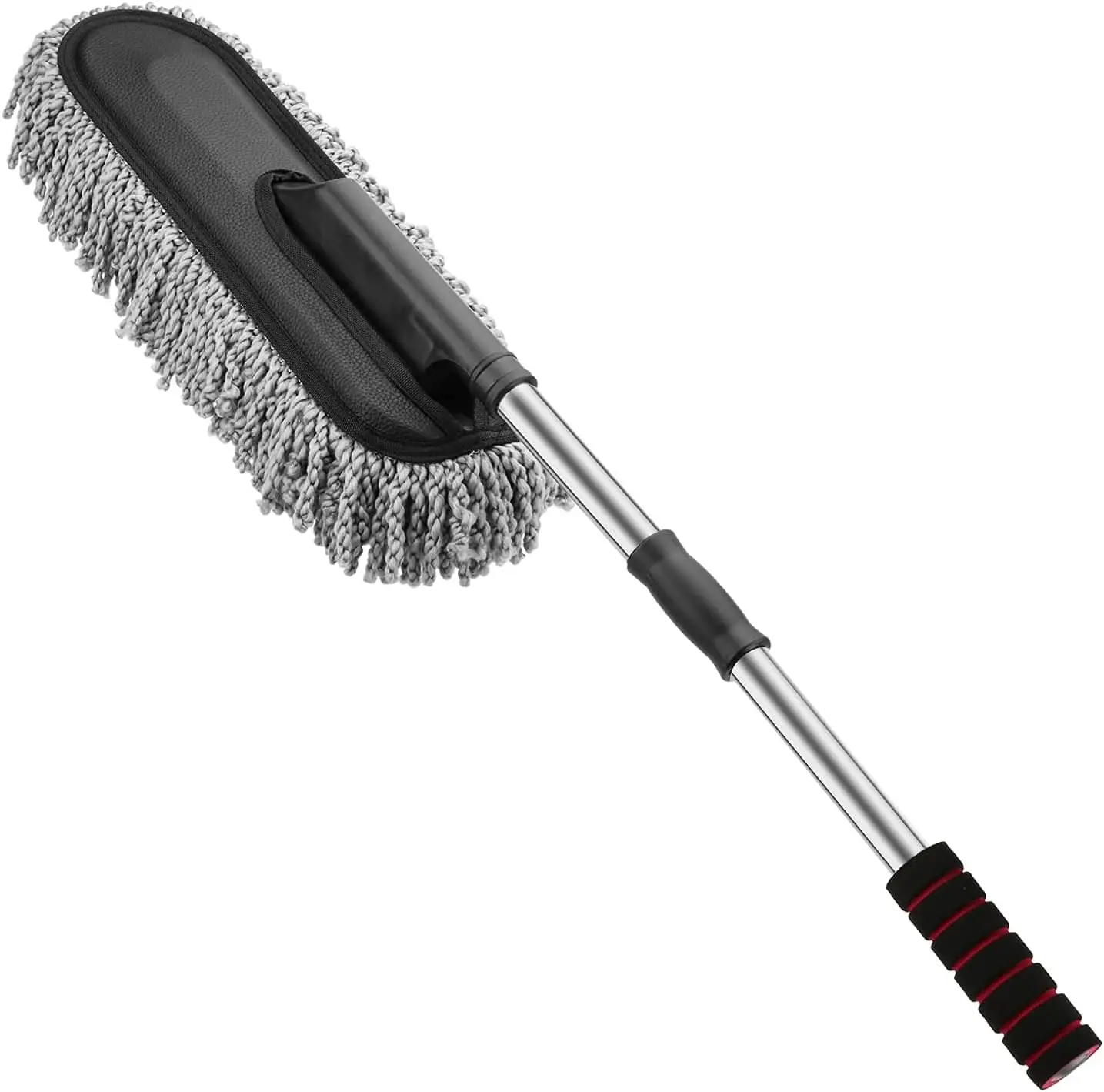 Microfiber Car Duster  with Extendable Handle, Car Brush Duster for Car Cleaning Dusting - Grey