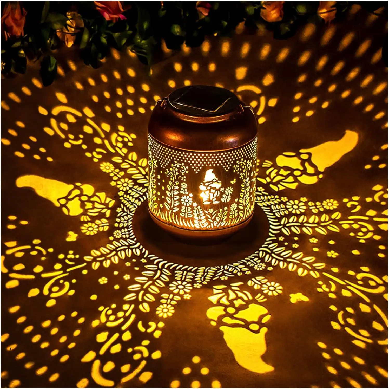 

Gnomes Solar Lanterns Outdoor Waterproof Hanging Solar Lights Gnomes Gifts for Women Men Mom Metal Decorative LED Outdoor