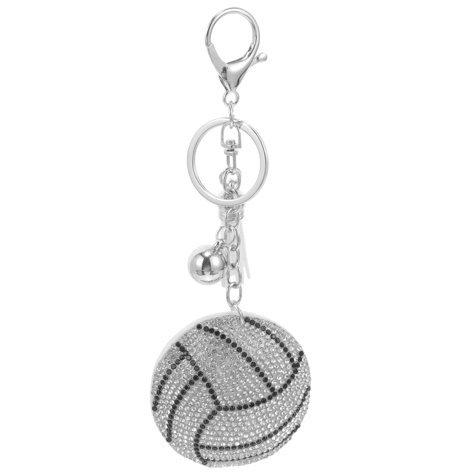 

Rhinestone Volleyball Keychain Zinc Alloy Compact Lightweight Bag Pendant Sports Theme Decorative Keyring Volleyball Keychain
