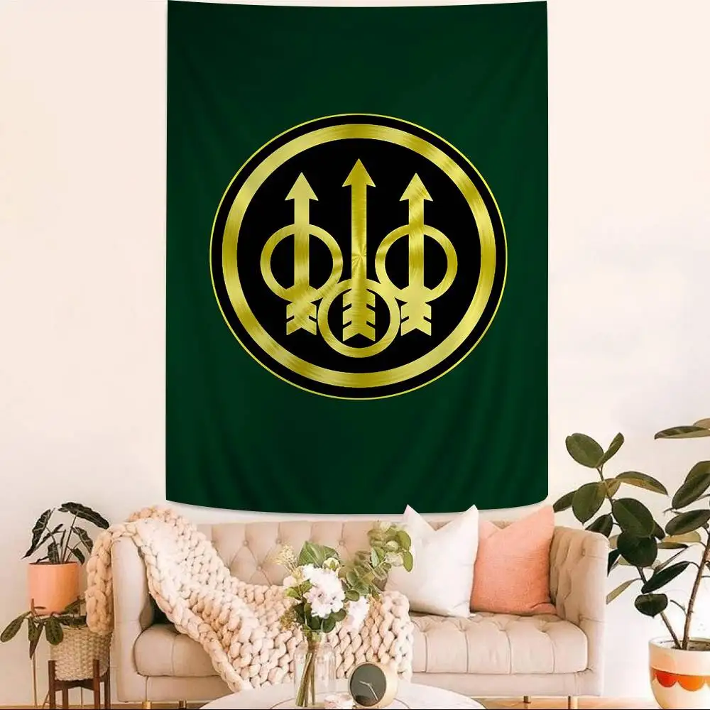 G-Gun BerettaS LOGO Anime Tapestry Hippie Flower Wall Carpets Dorm Decor Wall Hanging Home Decor