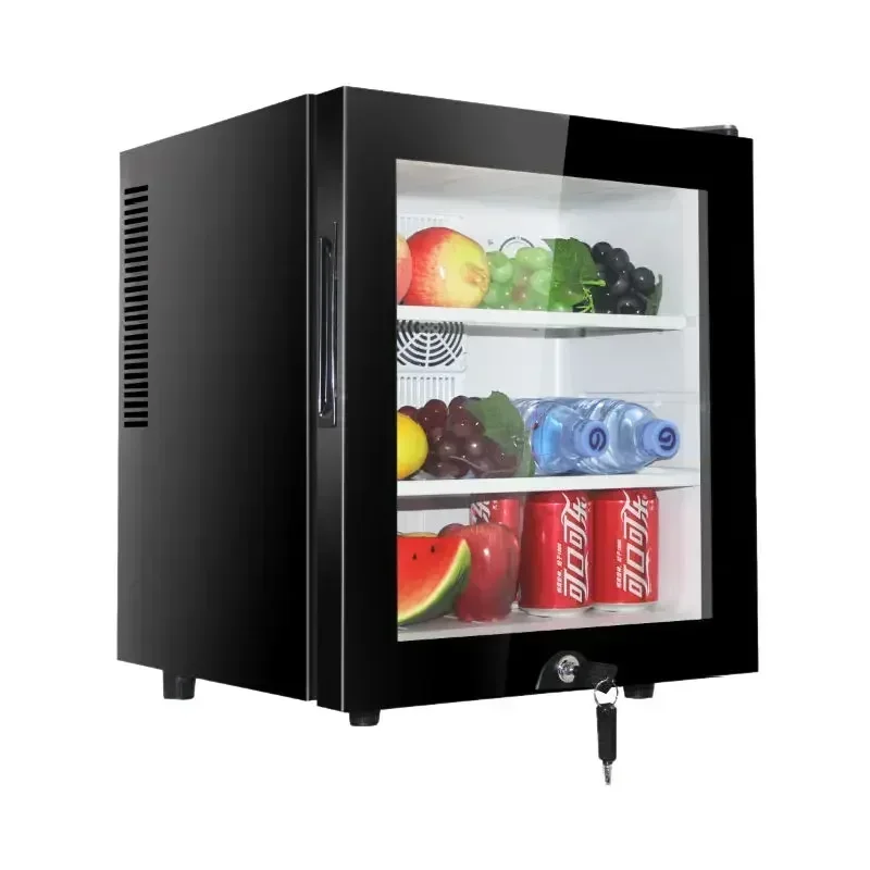 40l glass door frost free electric beverage chiller, hotel home mini fridge