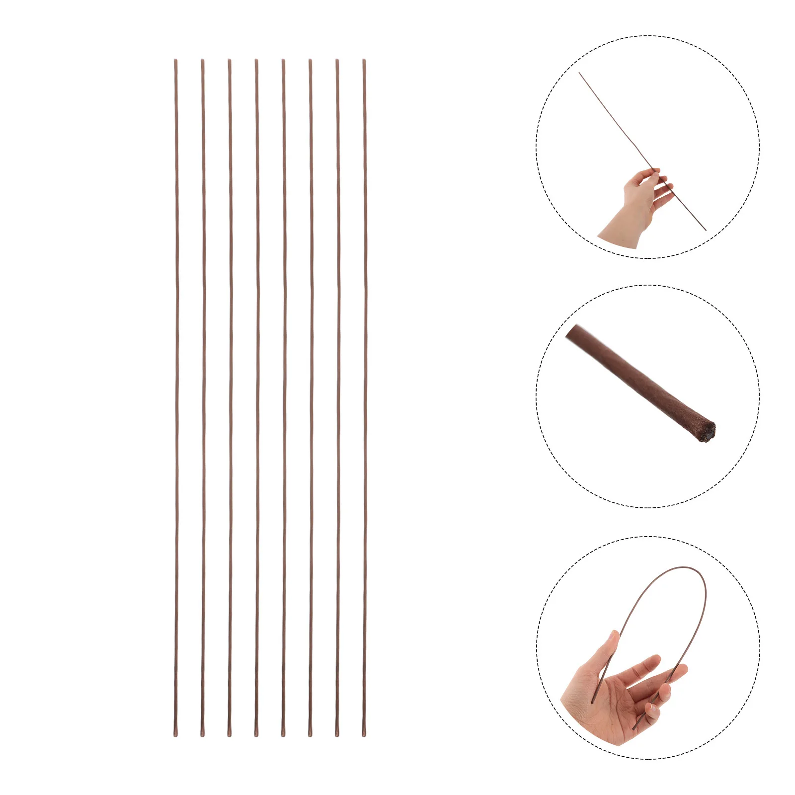 

80Pcs Paper Wrapped Iron Wire Flower Stem Wires Durable 2mm Diameter 40cm Length for DIY Artificial Flower Bouquet Floral Craft