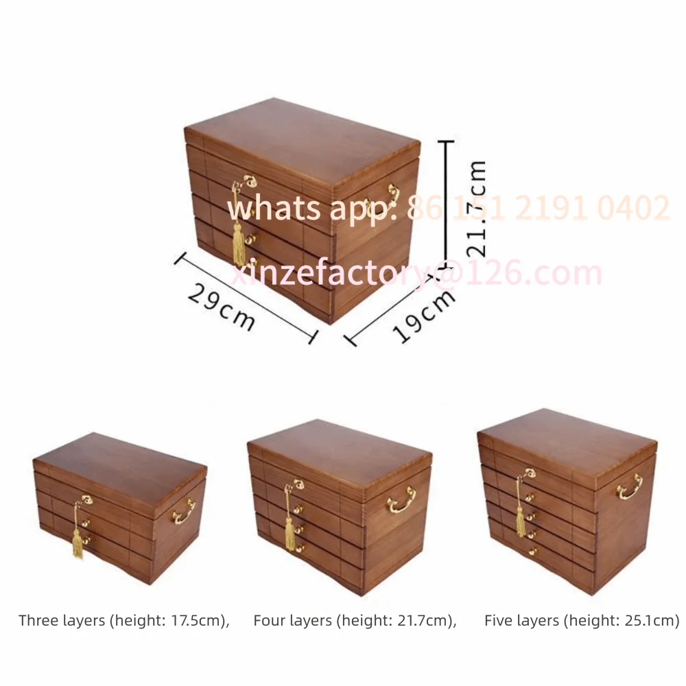 

Customizable Jewelry Box Large Capacity Multi-Layer Storage Box with Lock Drawer style Earrings Bracelets Display