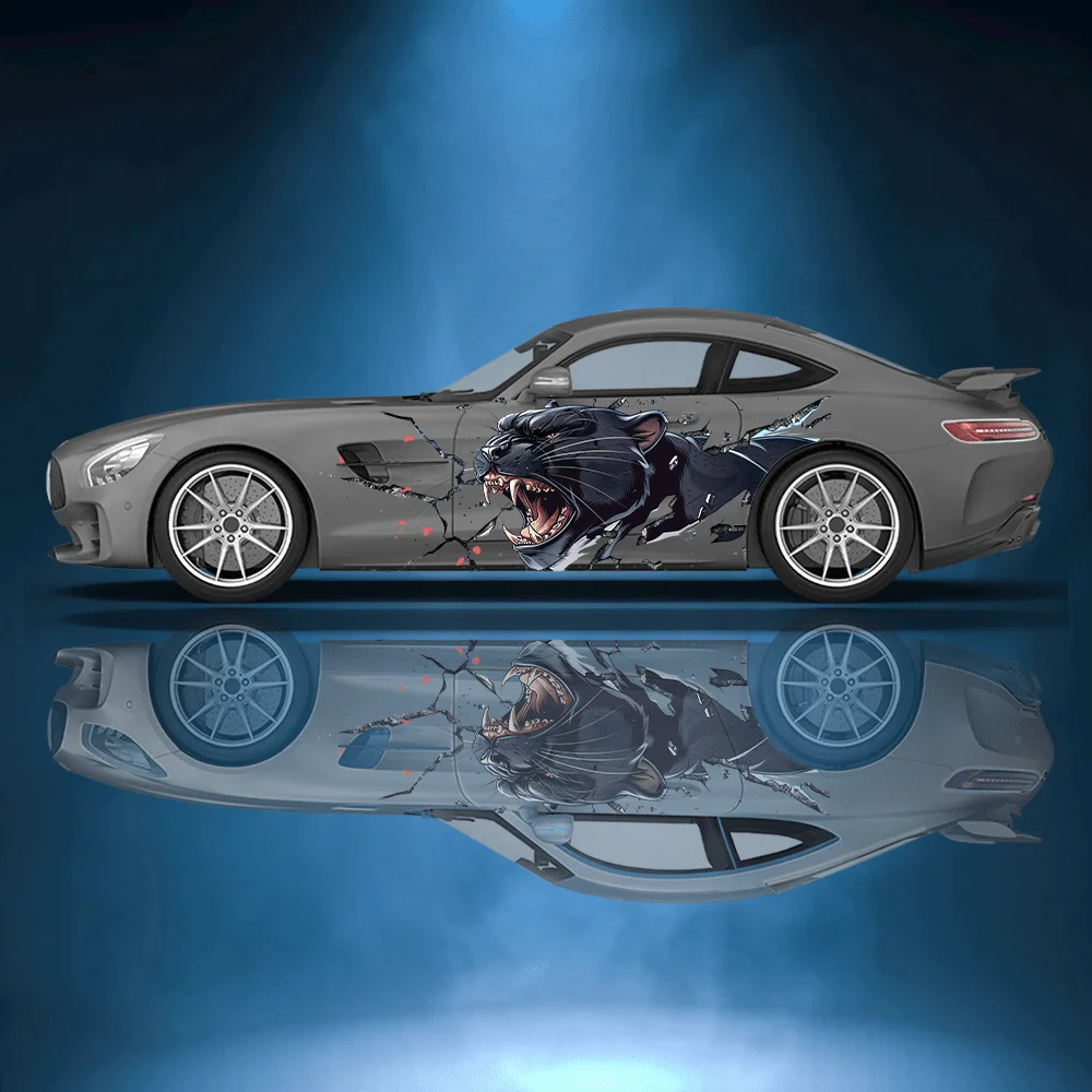 

Fierce Leopard Roaring Car Vinyl Wraps Decal Self-adhesive PVC Sticker Suitable for Trucks SUV Decoration Auto Accessories Gift