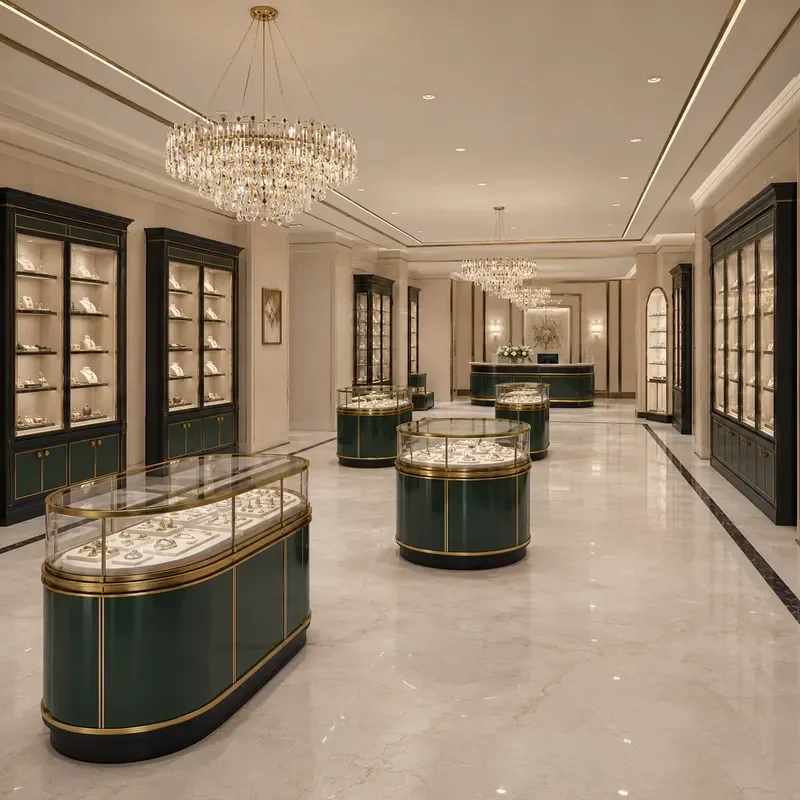 High-End Customized Mounted Designs LED Light Solid Wood Door Sliding Display Cabinet Glass for Scarf Necklace Jewelry