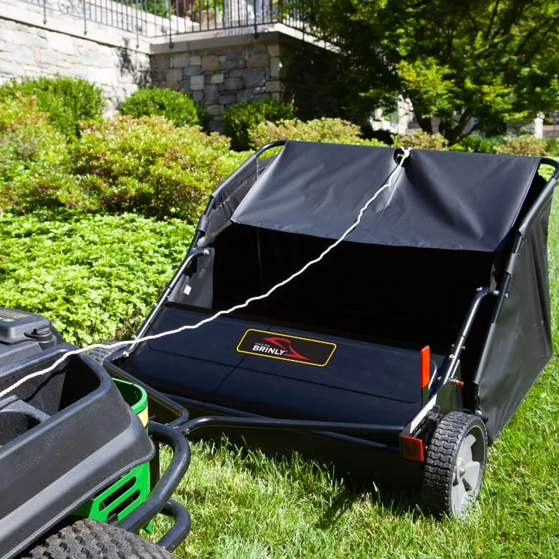 USA-Made Tow-Behind Lawn Sweeper with Universal Hitch