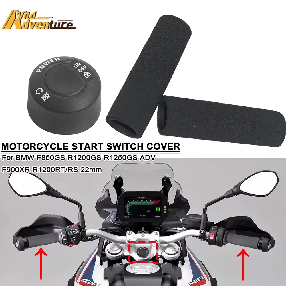 

Motorcycle Engine One-key Start Stop Cover For BMW F850GS R1200GS R1250GS ADV F900XR R1200RT/RS 22mm Anti Vibration Handle Cover