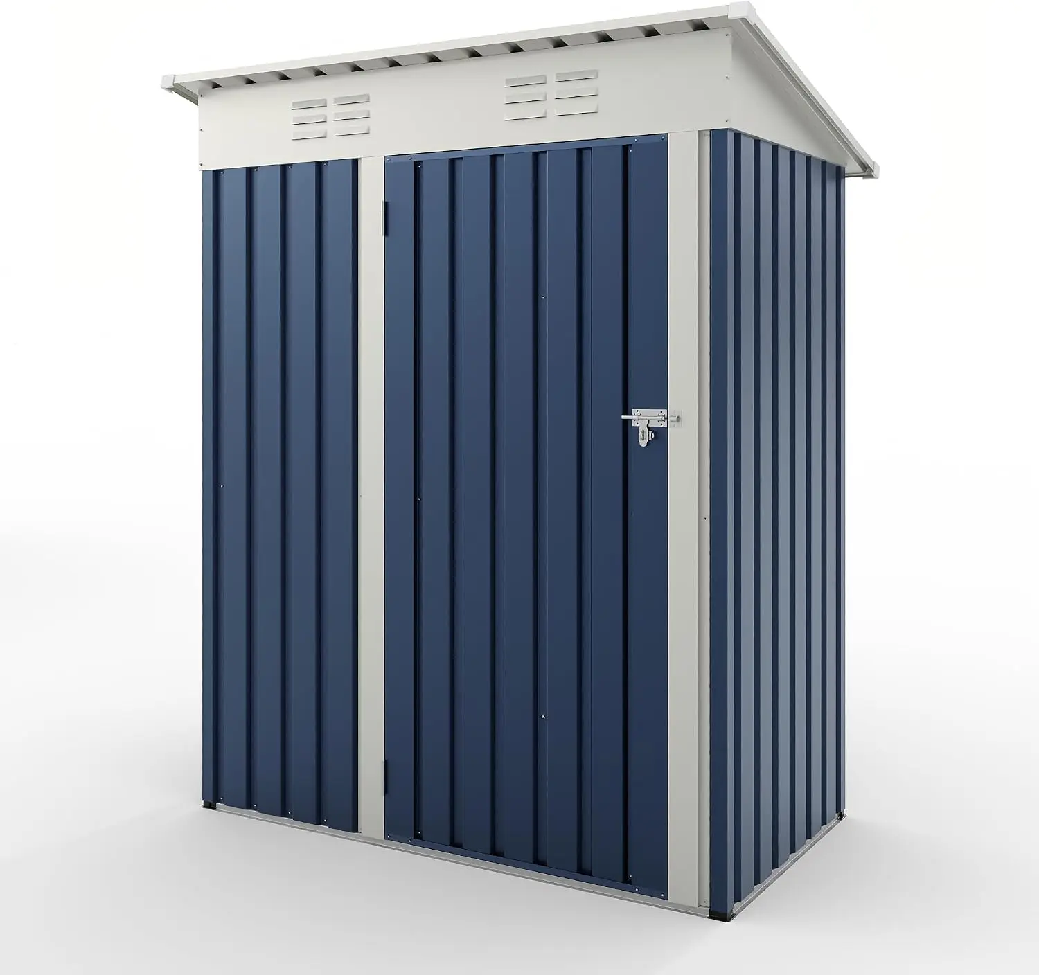 Outdoor Storage Shed 5x3 ft (152x91 cm) – Heavy-Duty Metal Garden Shed with Lockable Door & Weatherproof Anti-UV Sloping Roof, for Bike, Tools & Garbage Bin, Backyard