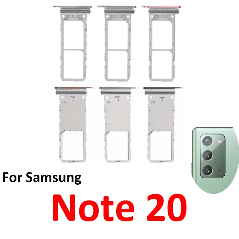 For Samsung Galaxy Note 20 5G N980 N981 Phone New Housing Chip SIM Card Tray Slot Holder Pocket Parts Single Dual SIM Grey Gold
