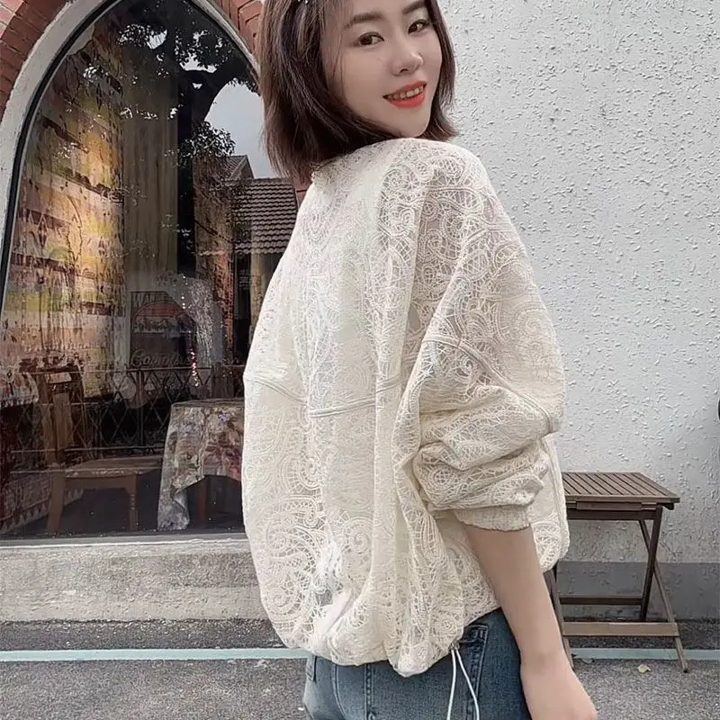 Lente Zomer Kant Dunne Jas Vrouwen Parka Casual Femal Jas Hol Borduren Bloemen Vrouwen Dunne Jas